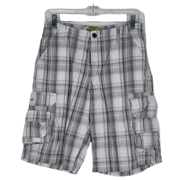 Lee Dungarees Loose Gray Plaid Cargo Shorts 14 Husky‎ - Picture 1 of 5